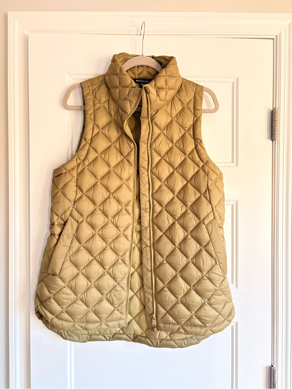 Athleta long vest, green, size medium